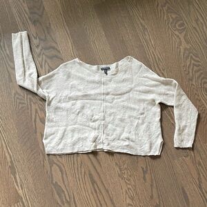 Crop knit long sleeve sweater